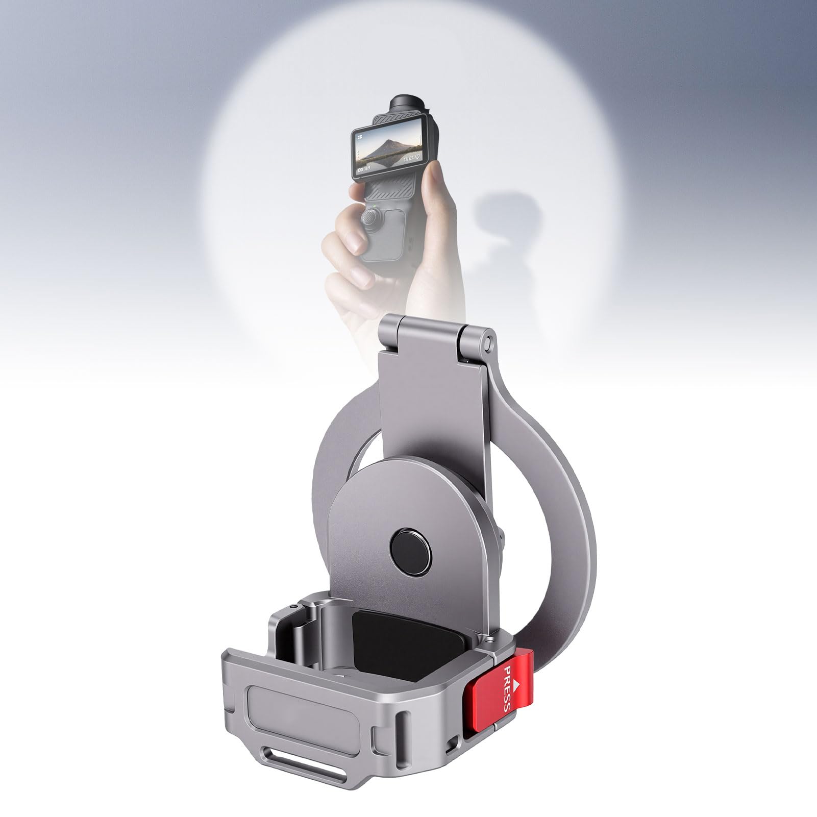 Supporto per Teleprompter per Cellulare, Adattatore Magnetico con | Leggero in Lega D'alluminio, Regolabile su 3 Assi, Compatibile con 4/3, con Supporto Integrato per filmare.