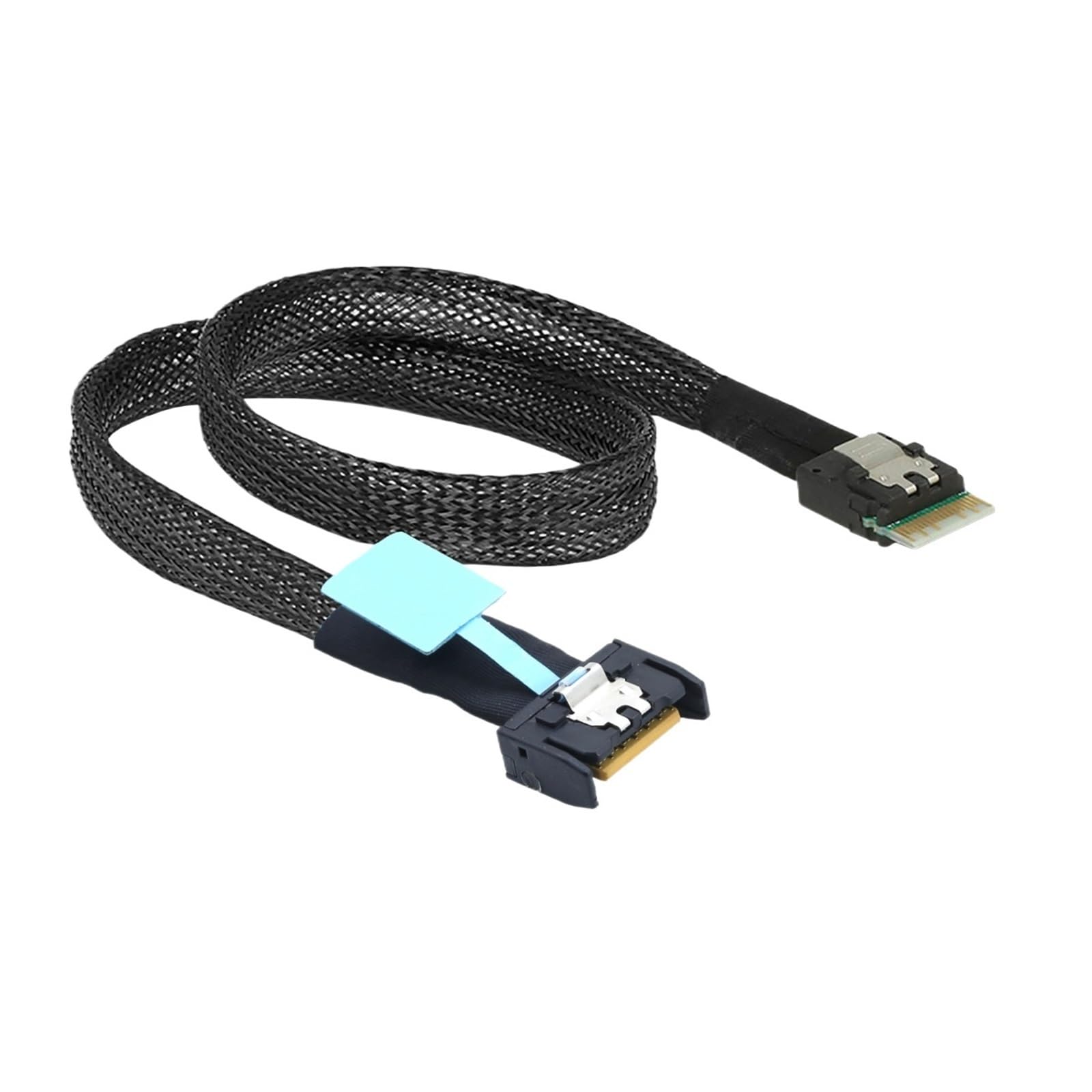 ZHANGLH Câble de disque dur interne PCIE Slimline mi ni S*A*S MCIO 38P vers Slimline SFF-8654 4i 0,5 m