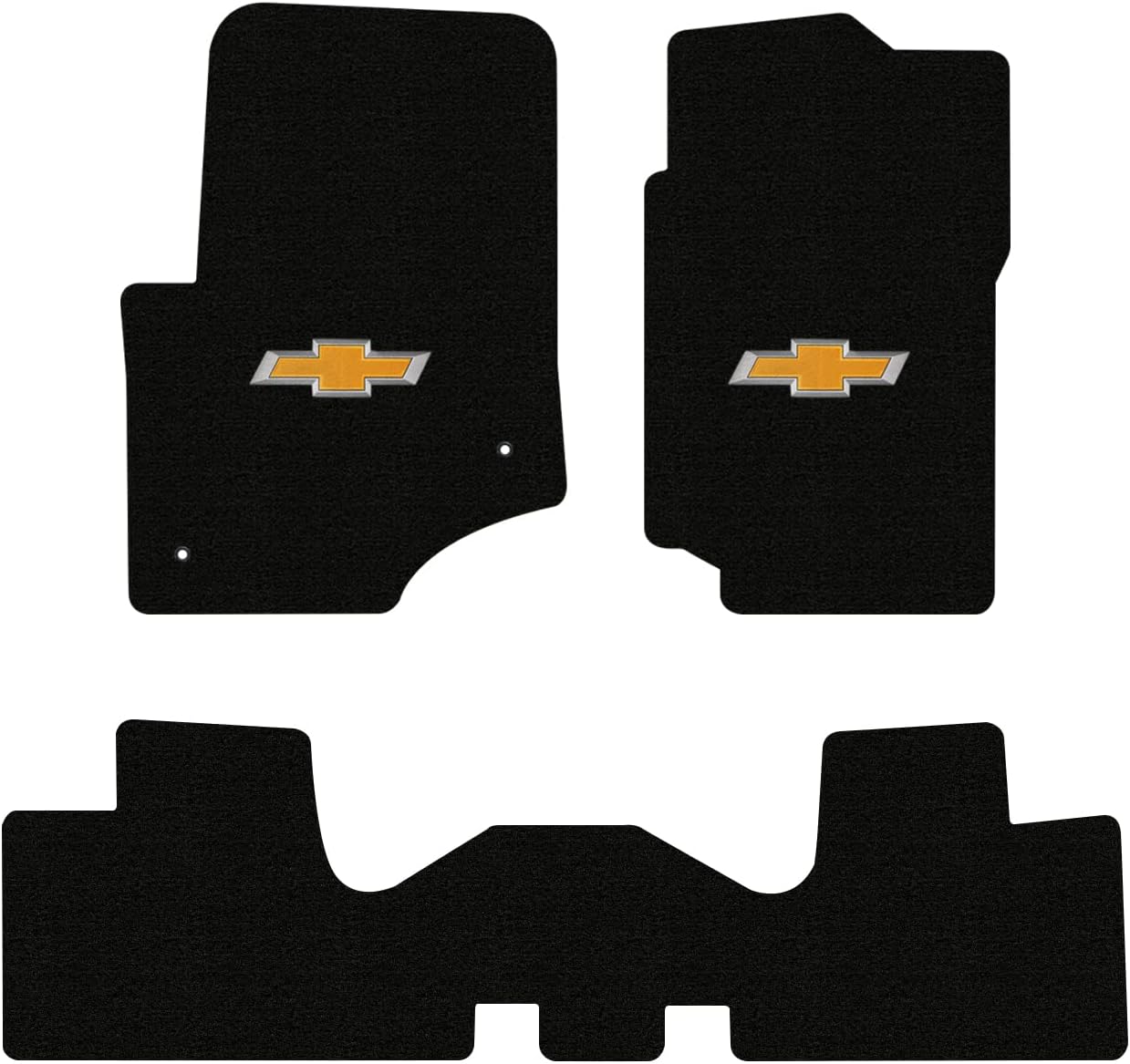 Lloyd Mats Custom-Fit Carpeted Floor Mats Premium Luxury Car Floor Liners for Trailblazer/Trailblazer EXT 2002-2006 - Gold Bowtie (Cargo - No 3rd Row, Charcoal)