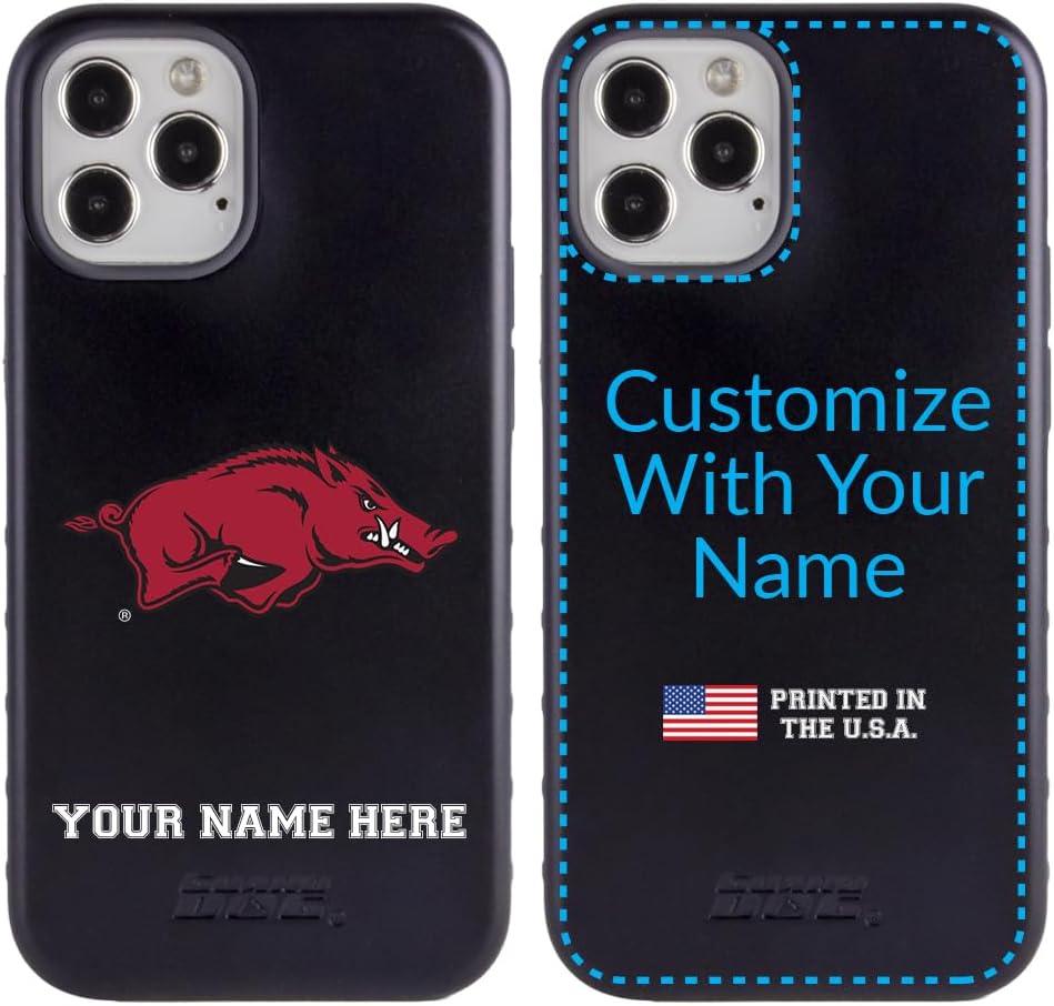 Guard Dog Case Compatible with iPhone 12/12 Pro - Military Grade - Rugged Two Piece Protection - Collegiate Licensed - Arkansas Razorbacks - Personalized