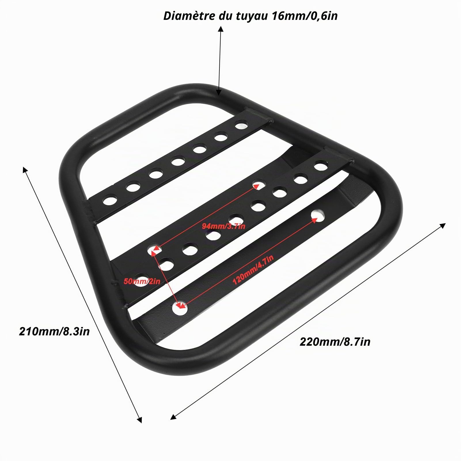 Porte-Bagages arrière Moto pour Street Scrambler 900 2016-2022, Tube en Fer de 16 mm, Porte-Bagages Robuste Finition Noir Mat, Espace de Rangement supplémentaire, capacit