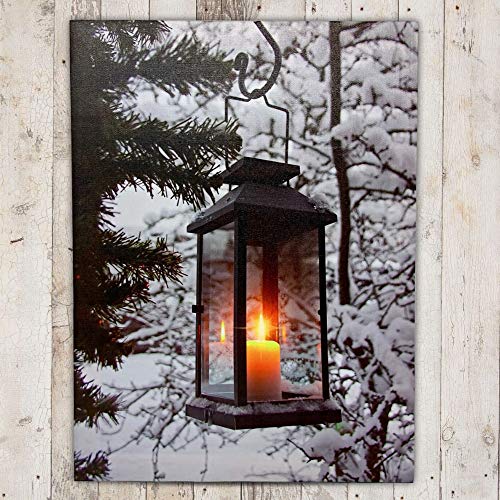Banberry Designs 2501 Winter Lantern Lighted Canvas Wall Art thumb #6