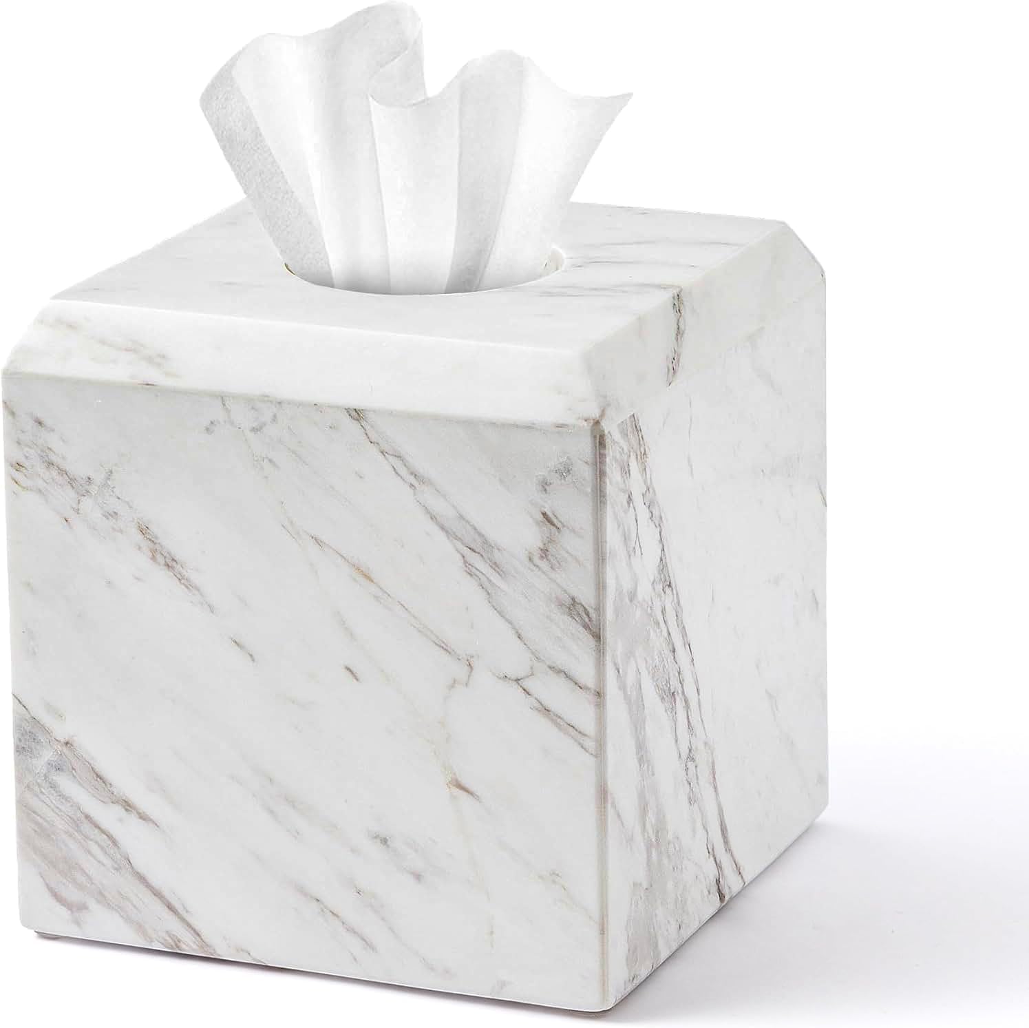 White Natural Marble Tissue Box Cover