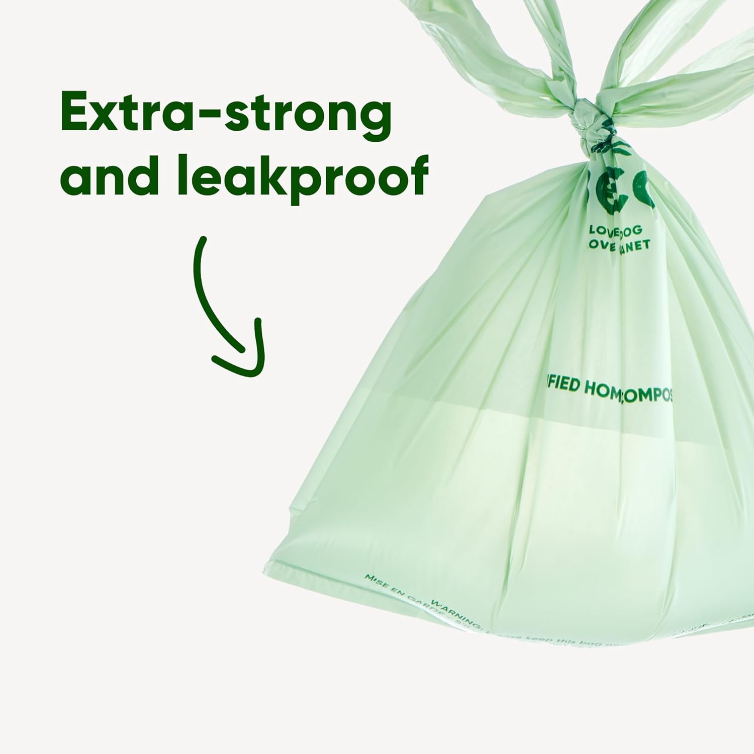 Beco Home Compostable Poop Bags | 96 Bags | Loose Packed With Handles | Unscented Dog Poo Bags