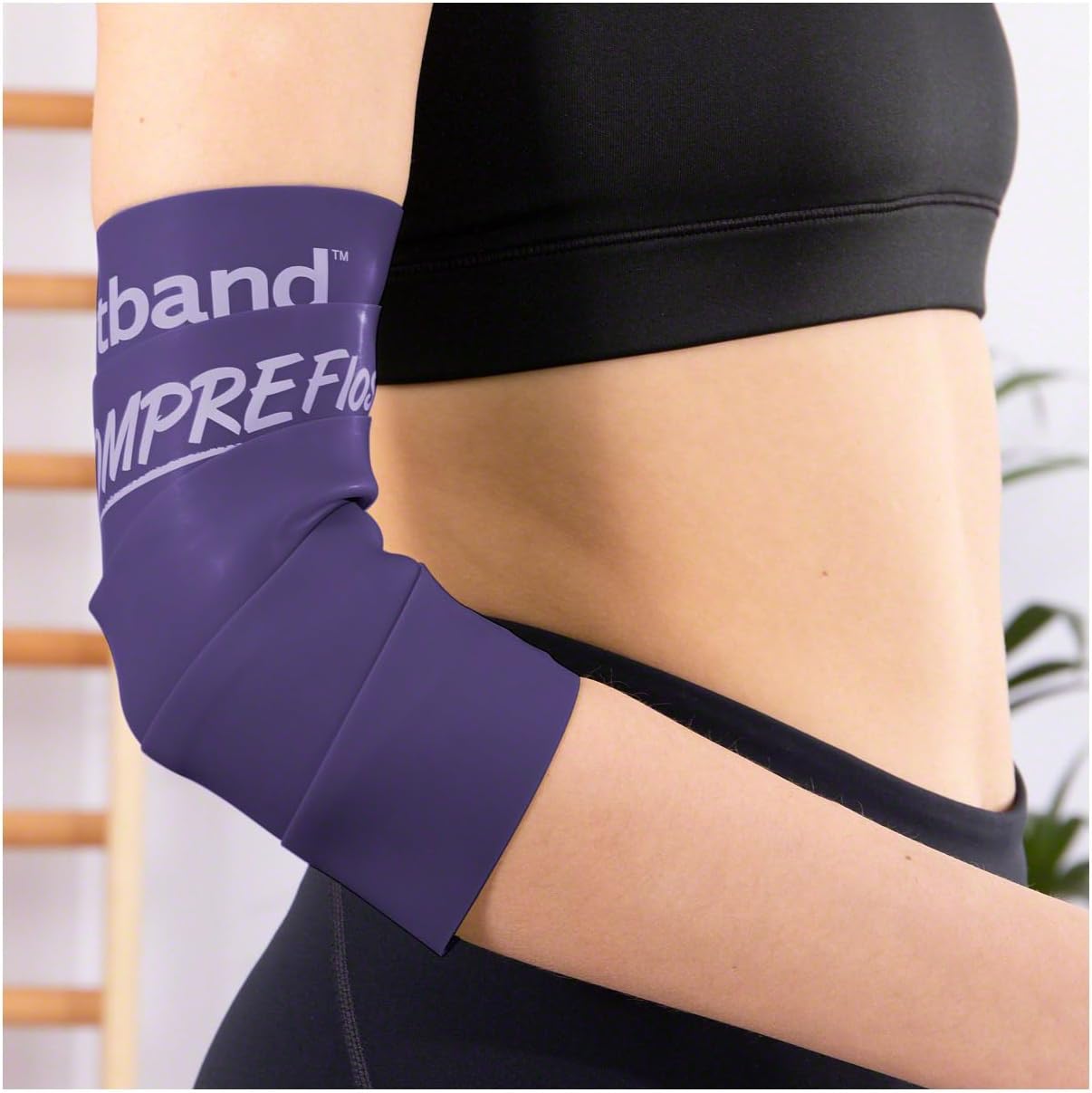 Product of Malaysia (Level 3 Heavy) 2" X 3.5 m Plum Sanctband Comprefloss FlossBand Recovery Band Flossing Sore Muscles Increasing Mobility Stretch Band Reducing Soreness Improving Movement Soreness