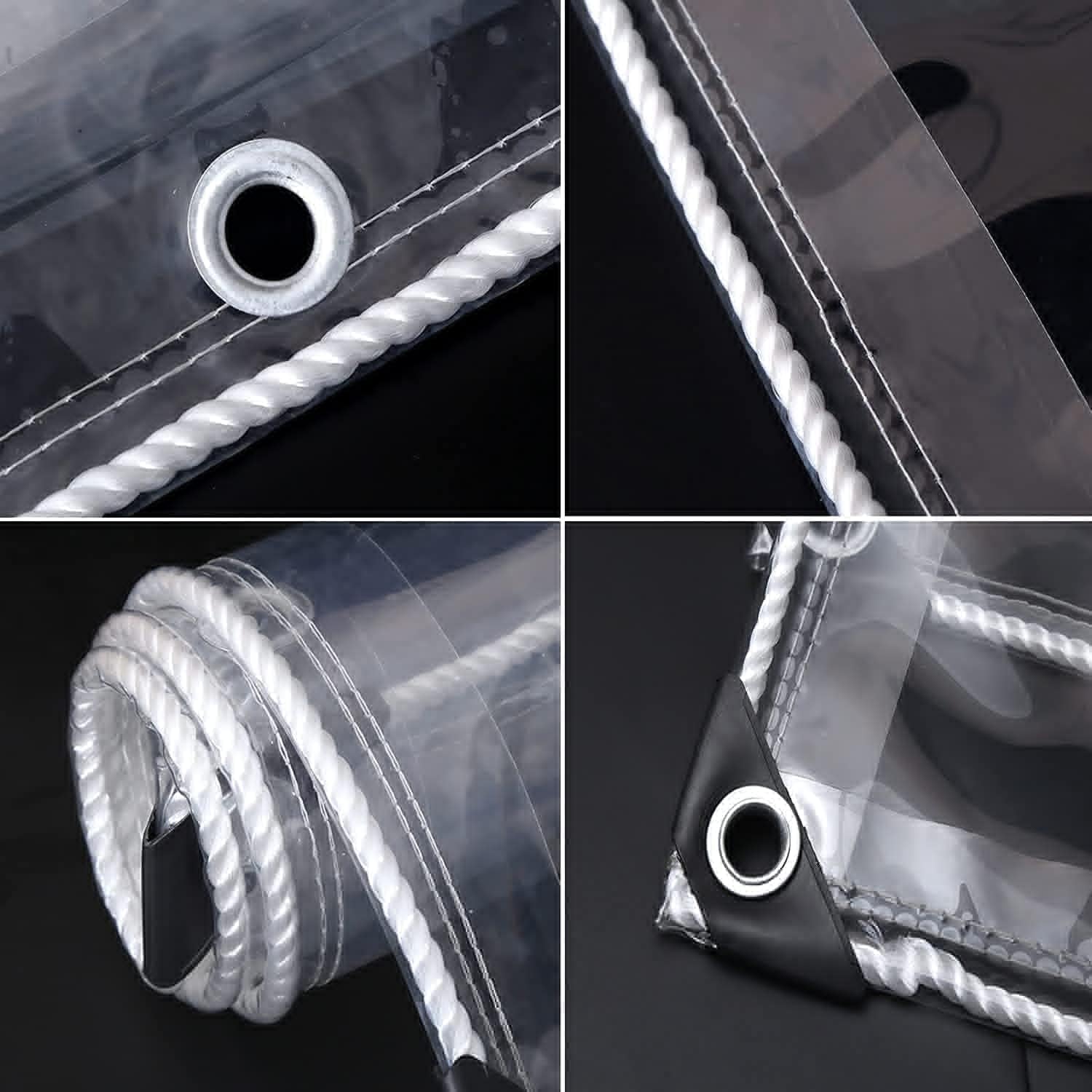 Transparente Plane 1 * 3m Glasklar-Mit 1 Reißverschluss PVC Abdeckplane mit ösen 0.35mm Pflanzenschutz Schutzplane Regen-Vorhänge Glas Klare wasserdichte Allzweckplane Tarps 400g/m²