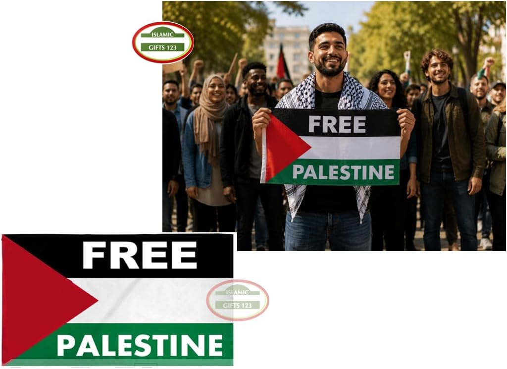 3 Pcs Palestine Flag Palestinian flag 2 x 3 Ft, Medium Palestine Flags for Outside, Double for Independence Day Party, Olympic Party Decorations Indoor Outdoor