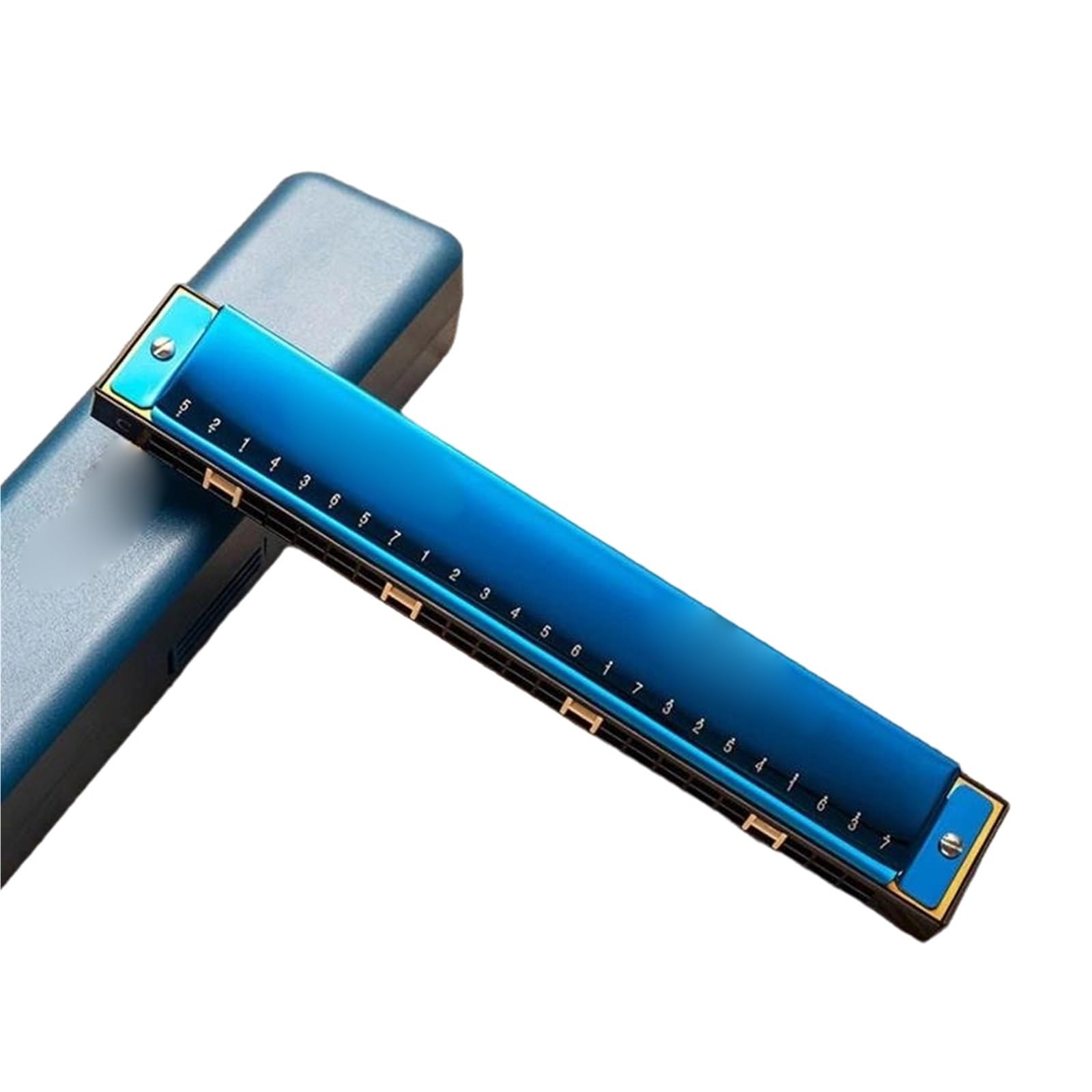 Mundharmonikas Für Anfänger Und Erwachsene 24 Loch Doppelreihen-Vibrato-Mundharmonika In C Dur Für Anfänger(Blue)