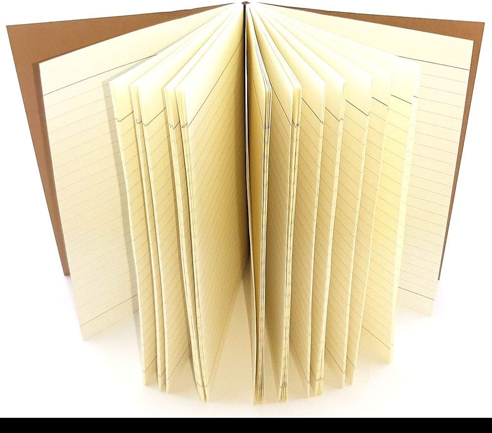 Sovereign-Gear Lined Paper Refill Notebooks Refillable Leather Journal – Eco Friendly Acid-Free & Tree-Free Recycled Sheets A5 Ruled Notepad 8.25 x 5.75” with 240 Soft Pages and Bookmark