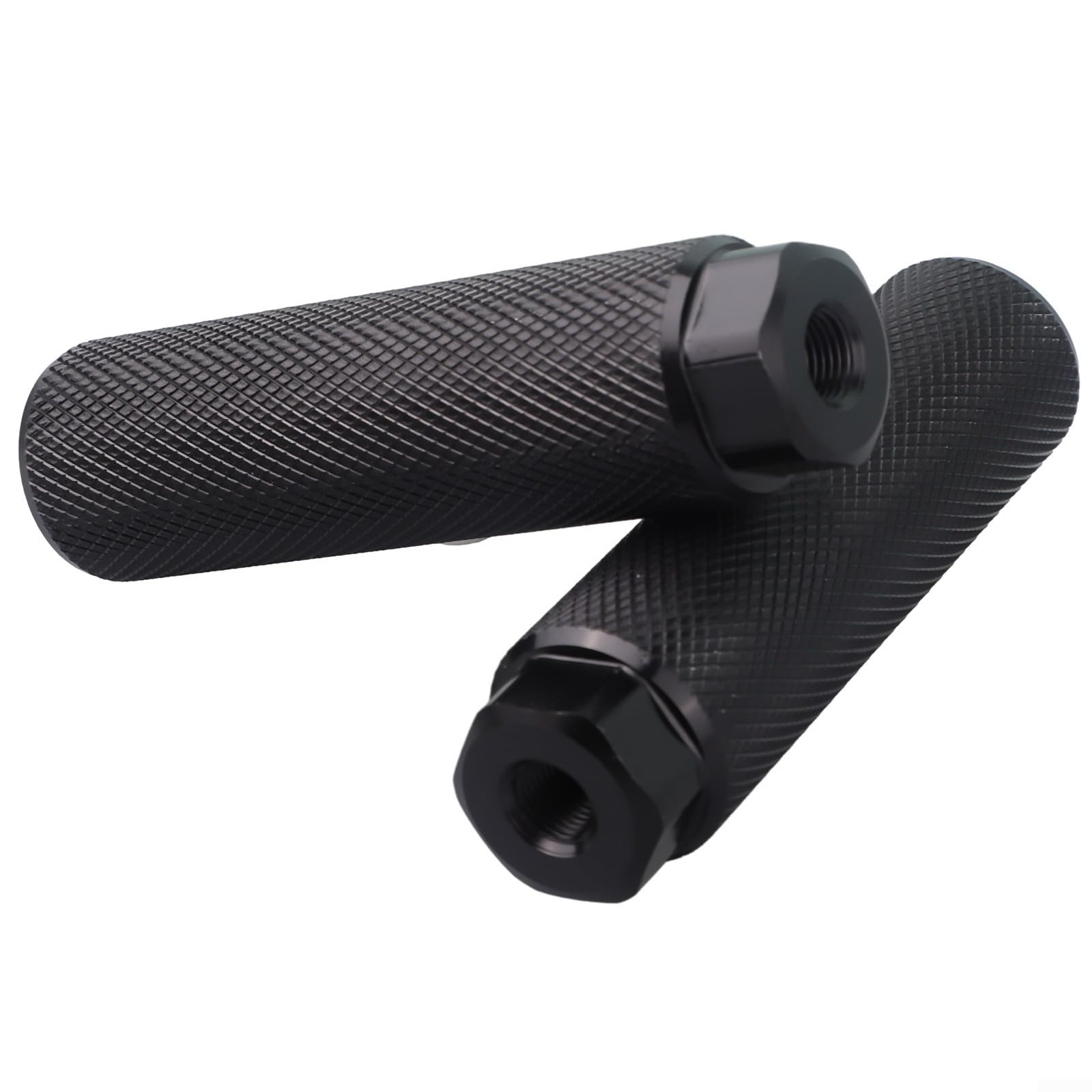 Pioli per bici in alluminio con scanalature antiscivolo, compatibili con assi da 3/8 di pollice da 9 mm, per bici da strada e mountain bike, 1 paio (nero)