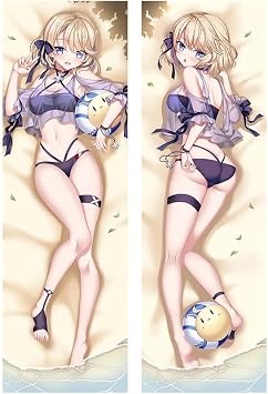 Anime Dakimakura Body Pillow Throw Cover, 59"*19.6"Double Sided Printed Soft Skin Long Hugging Pillowcase, Cute Cartoon Girl Decorative Pillow Protector for Bedroom Sofa Living Room Otaku Room