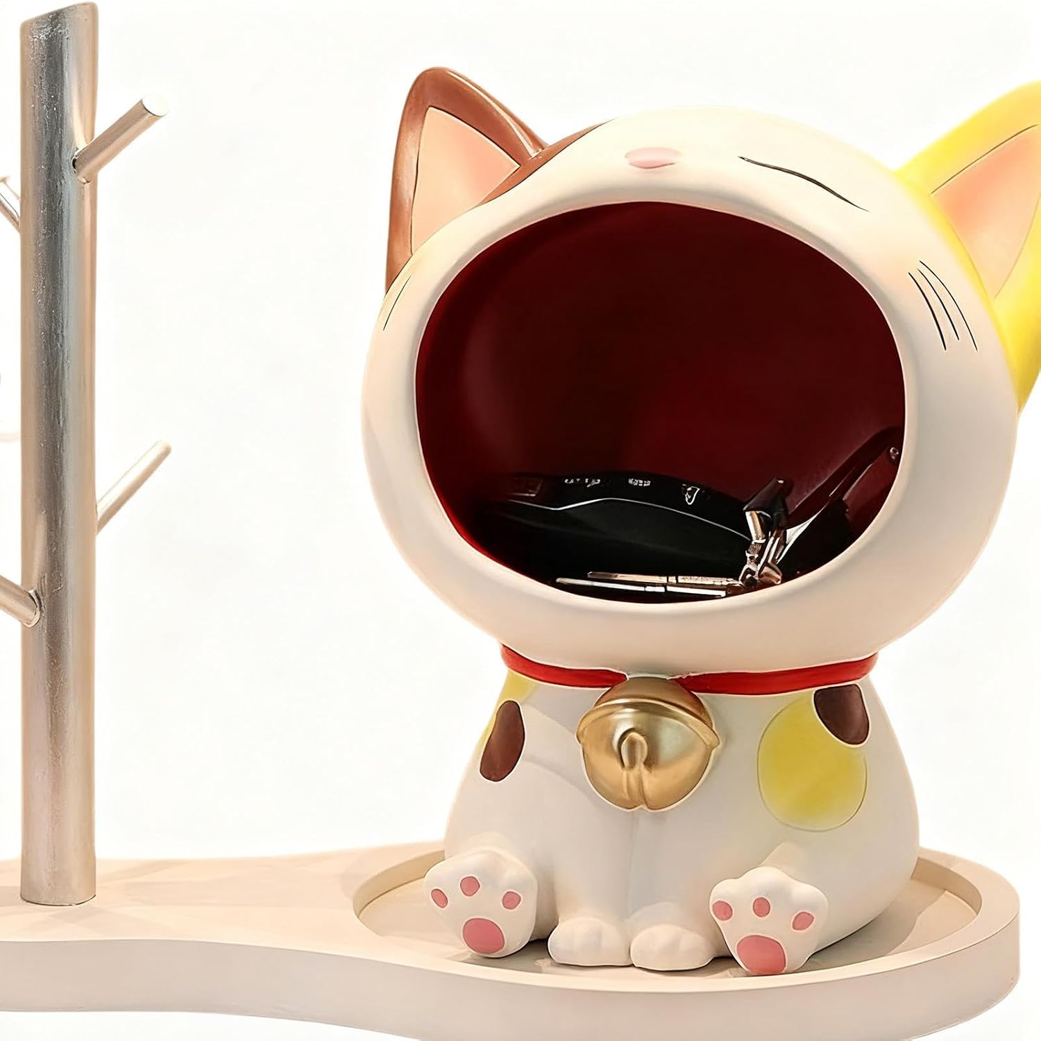 Fcezehyt 猫用キャンディーボウル お菓子入れ キャンディー皿 猫形ボウル - 樹脂製開運招き猫置物 - キーディッシュ |