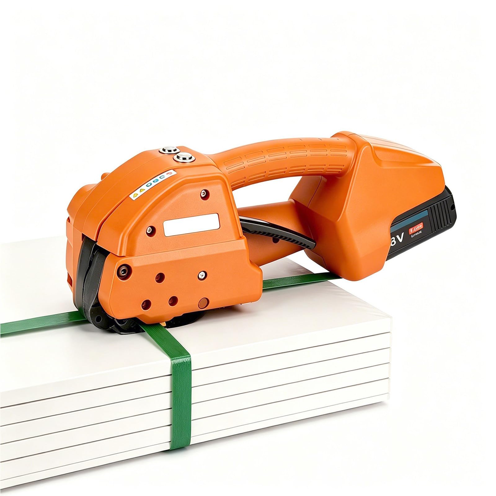 richigblosmum Handheld Strapping Machine, One-Touch Banding Strapping Kit for PET/PP Strap, Full-Auto Banding Tool for Wood Bundles, Metal Materials, Paper Rolls and Crate Packaging Q2L