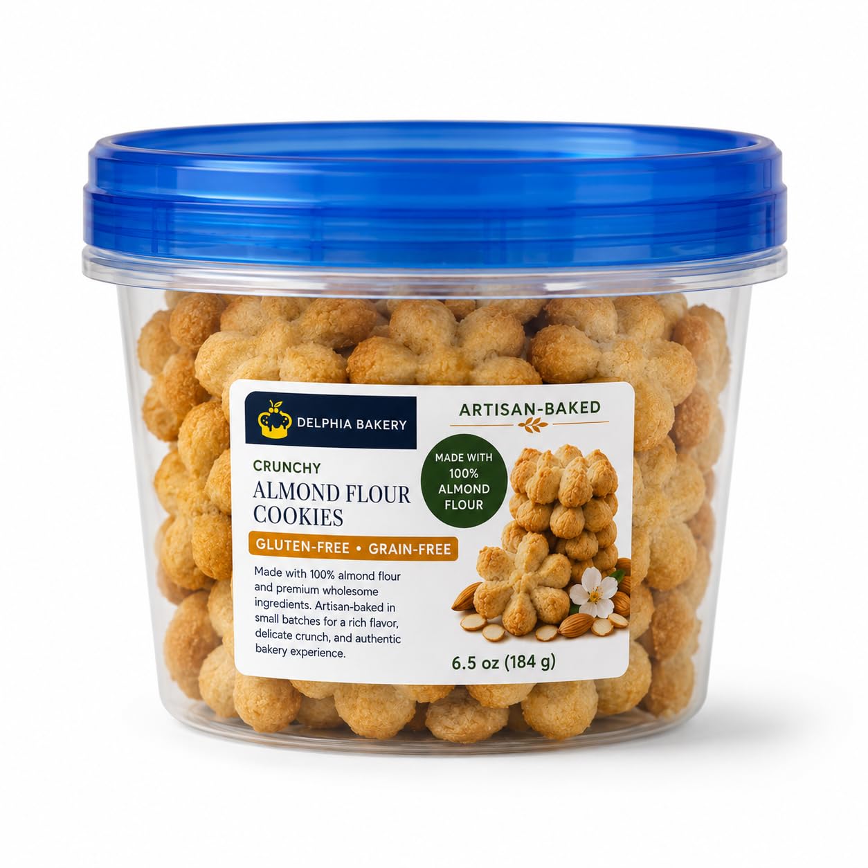 Almond Flour Cookies – Gluten-Free, Low Sugar, Grain-Free Snack. Pack of 2