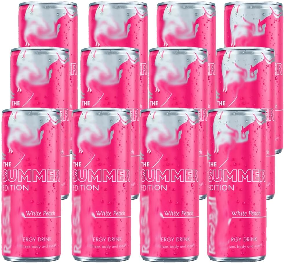 Reed Bull Summer Edition White Peach Energy Drink 250ml – Refreshing Energy Drink with a Fruity Twist (12)