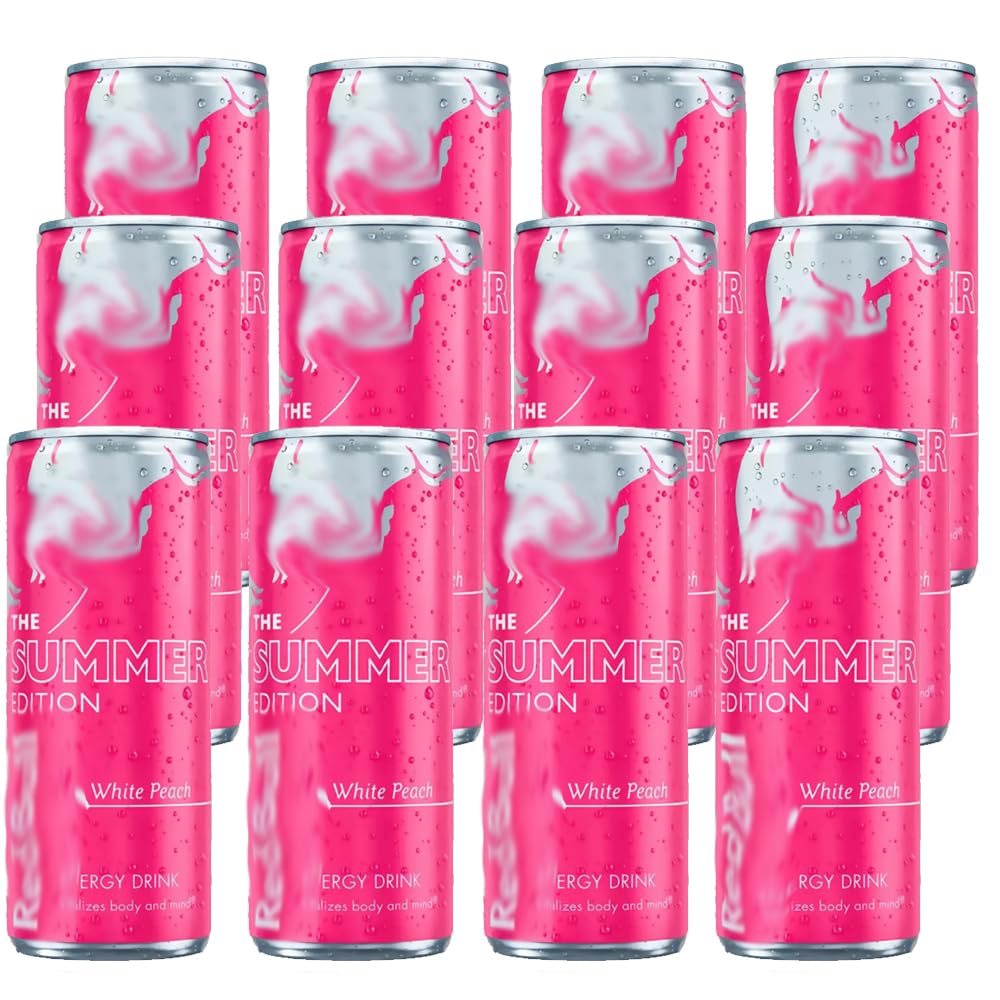 Reed Bull Summer Edition White Peach Energy Drink 250ml – Refreshing Energy Drink with a Fruity Twist (12)