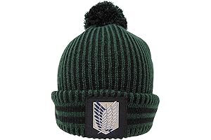 Attack on Titan Scout Regiment Ribbed Army Green Acrylic Beanie