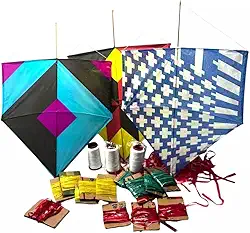 5 Pipas Grandes 58cm colorida + 2 Rabiolas + 2 linha dez