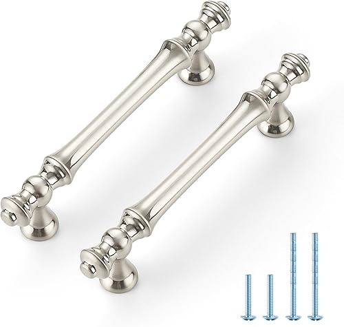 Miniatura 8 de JOY DECOR Paquete de 10 manijas de gabinete de cocina de níquel satinado cepillado de 5 pulgadas, tiradores de gabinete de cocina de zinc,