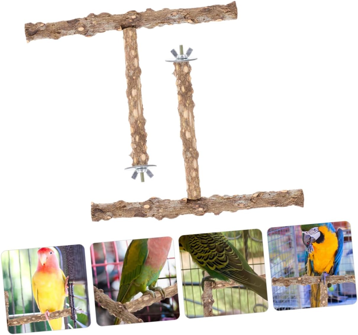 Bird Perch Stand Toy for Parrot Paw Grinding Wood 2pcs image 4