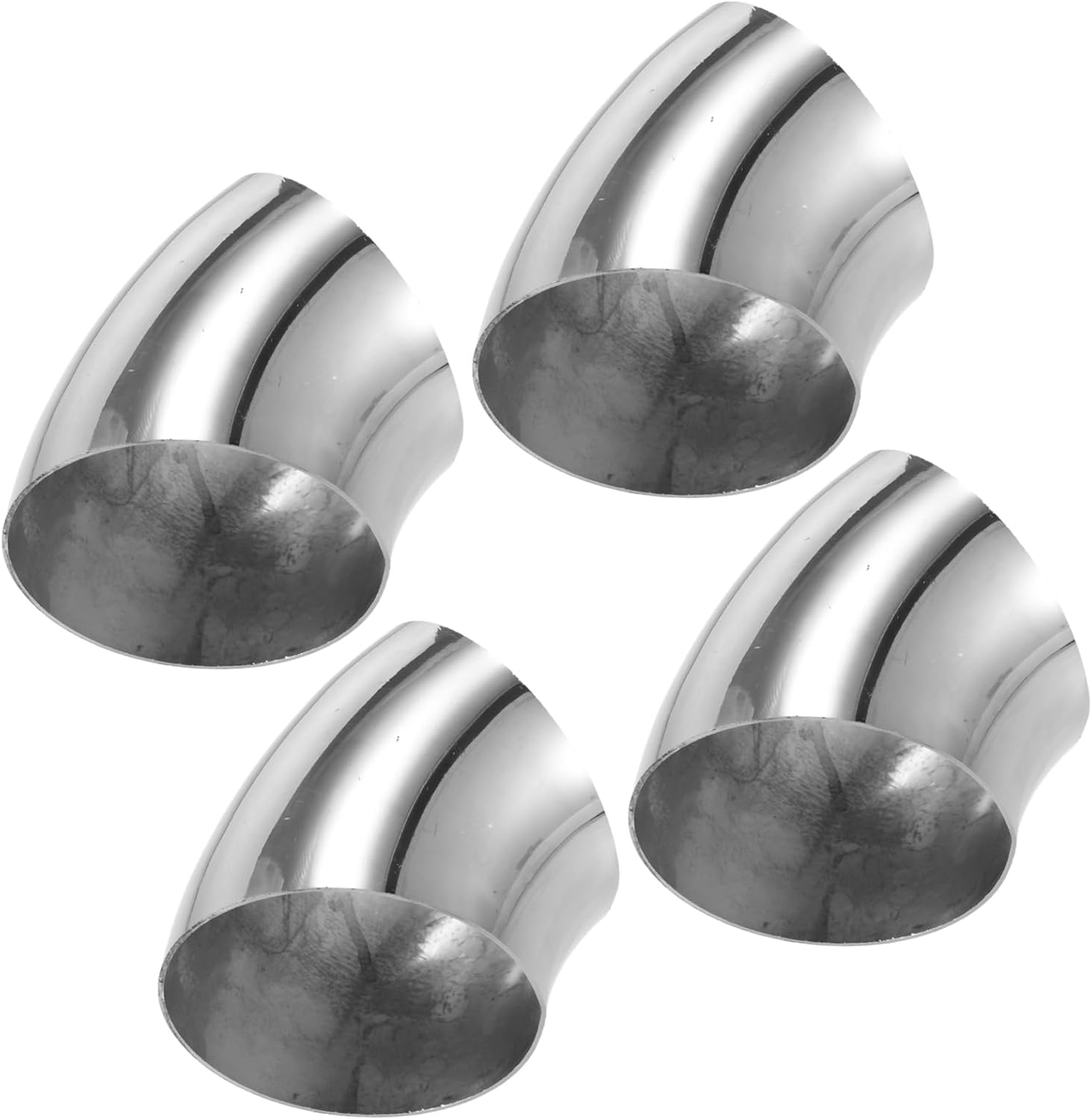 4 Pcs OD 4 Inch 45 Degree SS304 Stainless Steel Bend Tube Exhaust Elbow Pipe for Car Modified Exhaust System 4" Piping Silver Tone Replacement