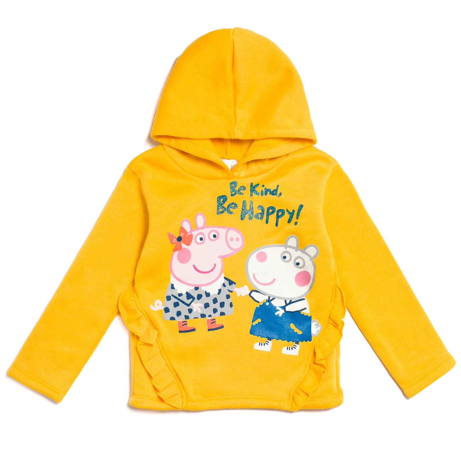 Peppa Pig Maglione da ragazza, con cappuccio e leggings, in pile, per bambini piccoli e grandi