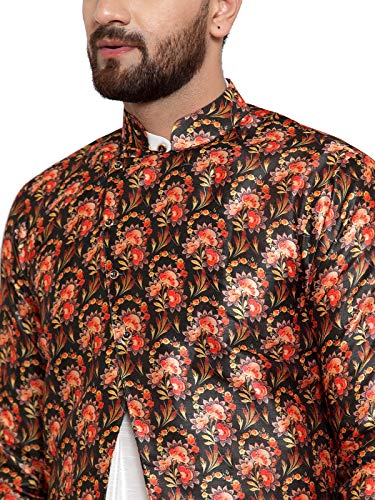 Image of ABH LIFESTYLE Men's Dupion Silk Kurta Pyjama & Ethnic Jacket Set