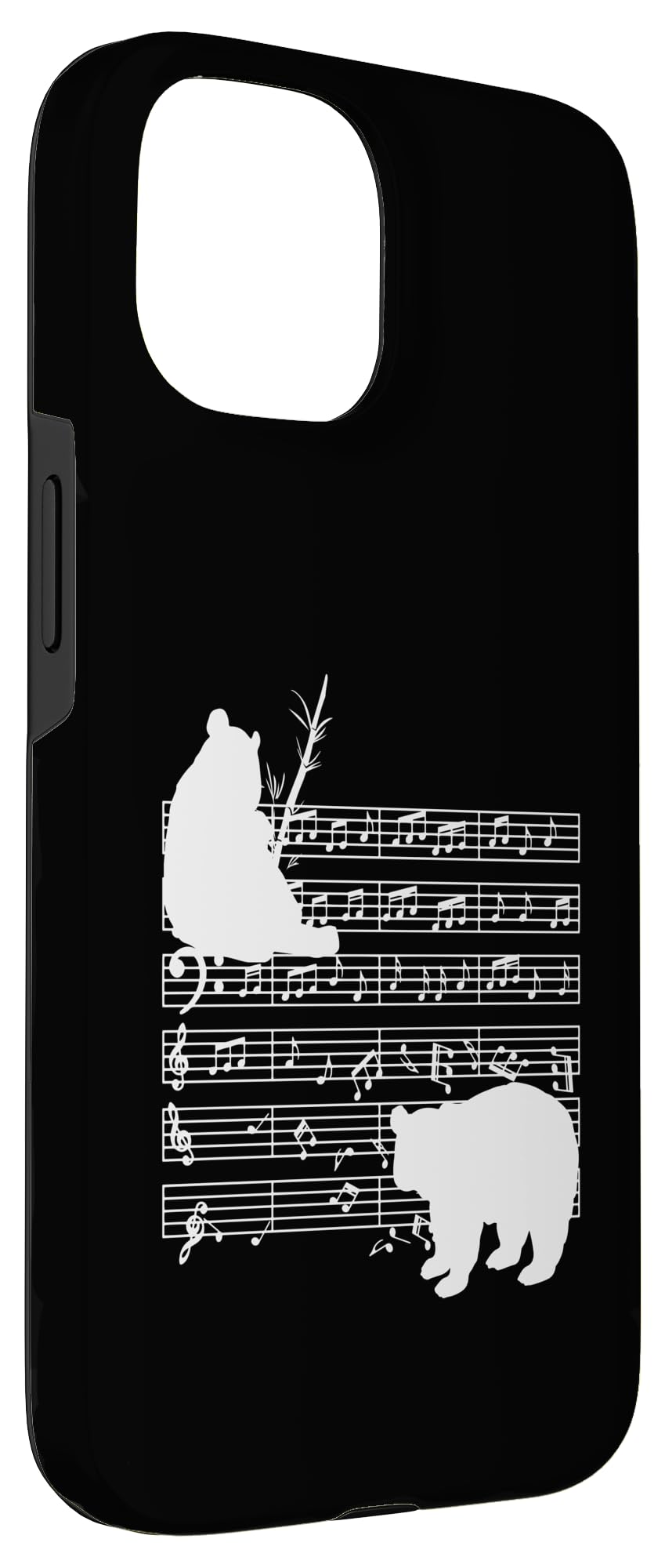 Music Notes with Panda on Music Sheet - Music Teacher Case for iPhone 15 - Image 3