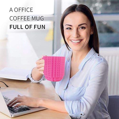 Miniatura 7 de Lumsburry Taza de café de ladrillo integrada, divertida taza de bricolaje con bloques de construcción creativa para niños, hombres y mujeres,