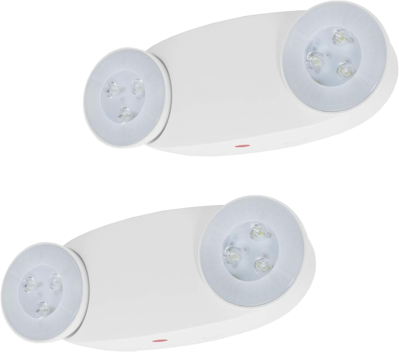 LFI Lights® High Output Emergency Light, UL 924 Listed, 650 Lumens, White, 120/277VAC Hardwired with Battery Backup, Two Adjustable LED Heads, Wall or Ceiling Mount, EL-M2WHO 2 Pack