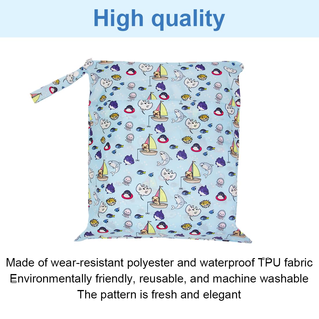 EBHO 2 Pezzi Wet Bag Borsa per Pannolini Lavabili Impermeabile Bambini con Cerniera