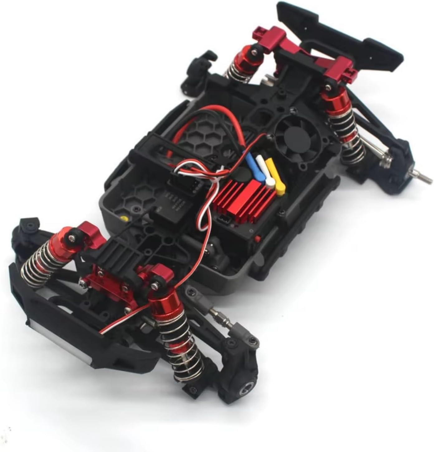 RC Parts For MJX 16207 16208 16209 16210 H16 Metal Front And Rear Shock Mounts RC Car Upgrades Repairs Replacements Accessories(Red)