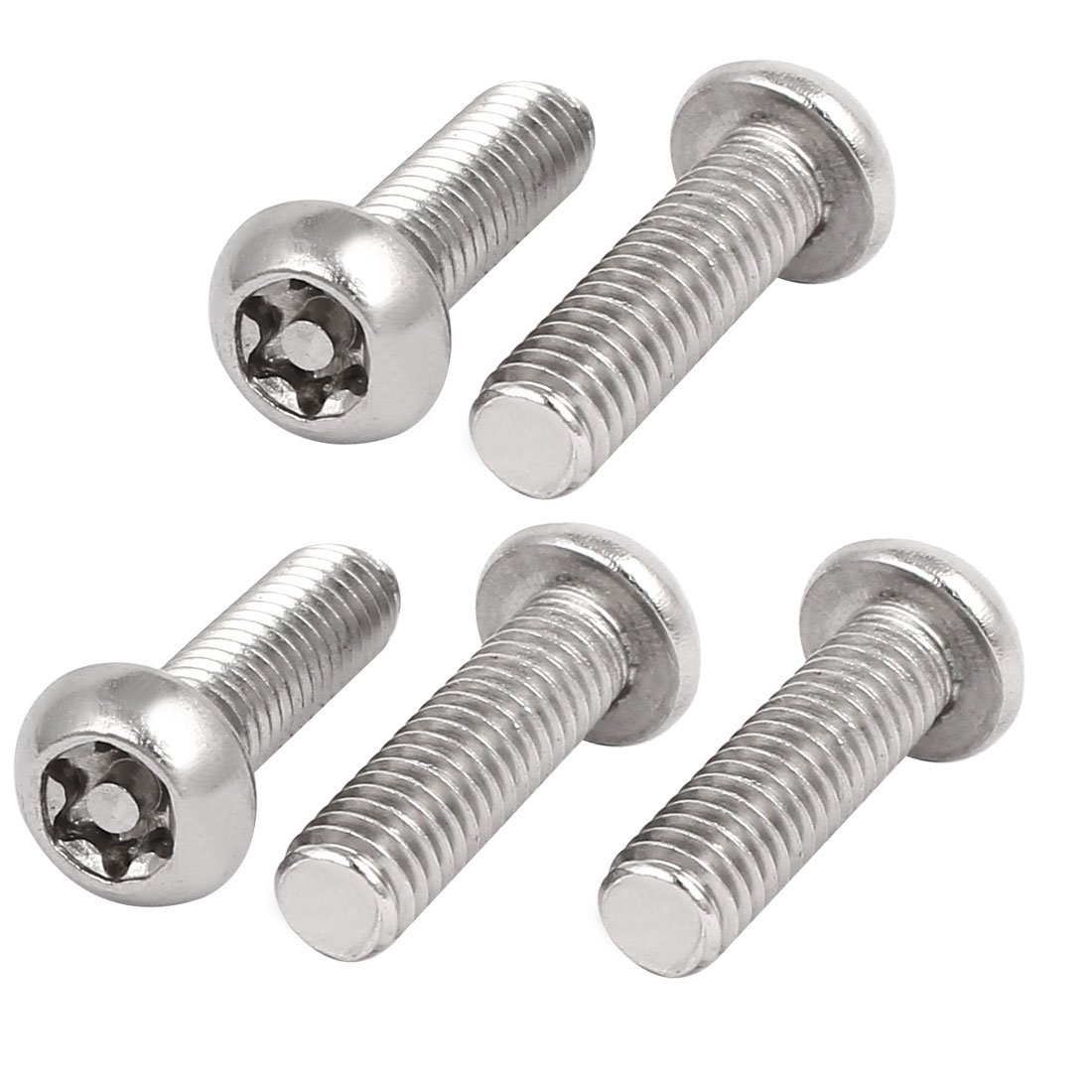 Uxcell Silver Sourcingmap M6x20mm 304 Stainless Steel Button Head Torx Security Tamper Proof Screws 5Pcs