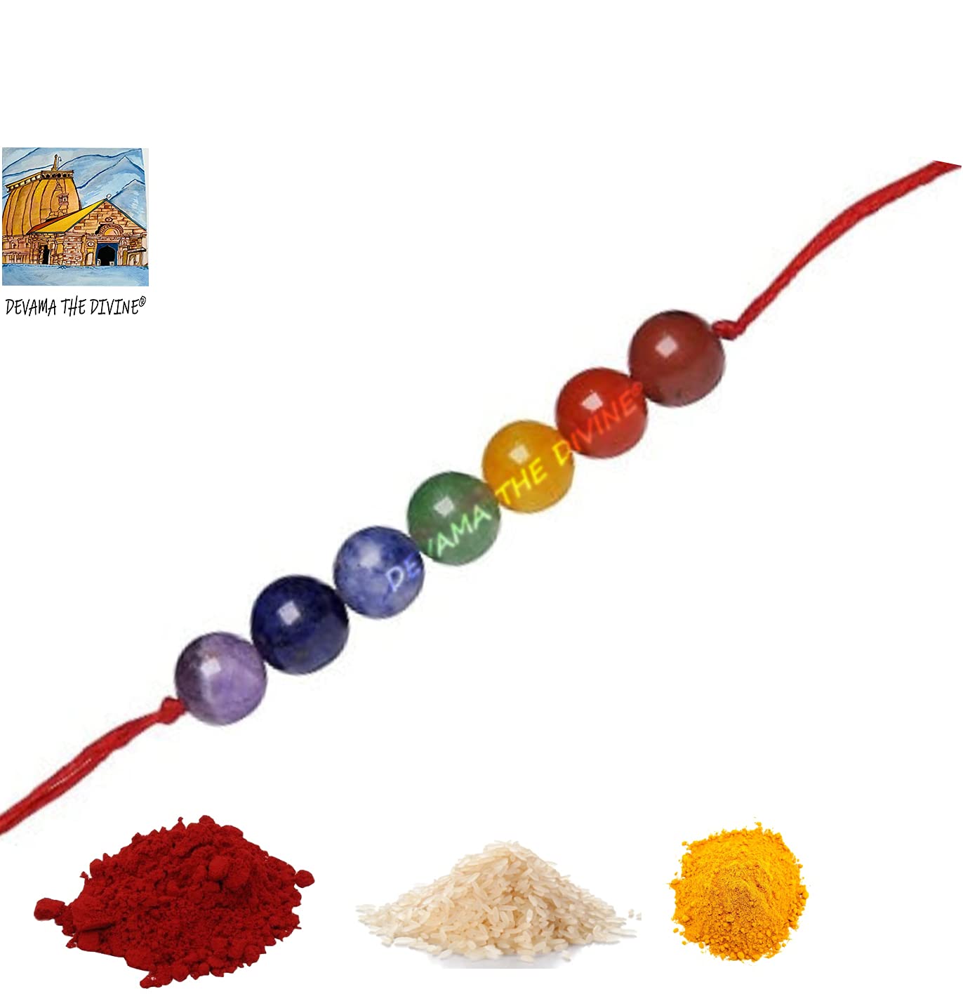 DEVAMA THE DIVINE ®Seven Chakra 7 chakra Crystal Rakhi Band/Energetic Healing Stone Rakhi for Brother | Natural & Certified | Astrological Gemstone | Positive Effect A PERFECT RAKSHA BANDHAN GIFT (B0993FTLQH) Amazon Price History, Amazon Price Tracker