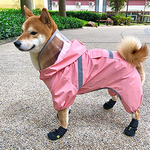 Bewinch Dog Raincoat With Hood, Pet Dog Coat Waterproof Jacket With Reflective Strip For Small Medium Dogs Sport Hoodies Pet Fashion Clothes,Pink,Xxl #TOP7