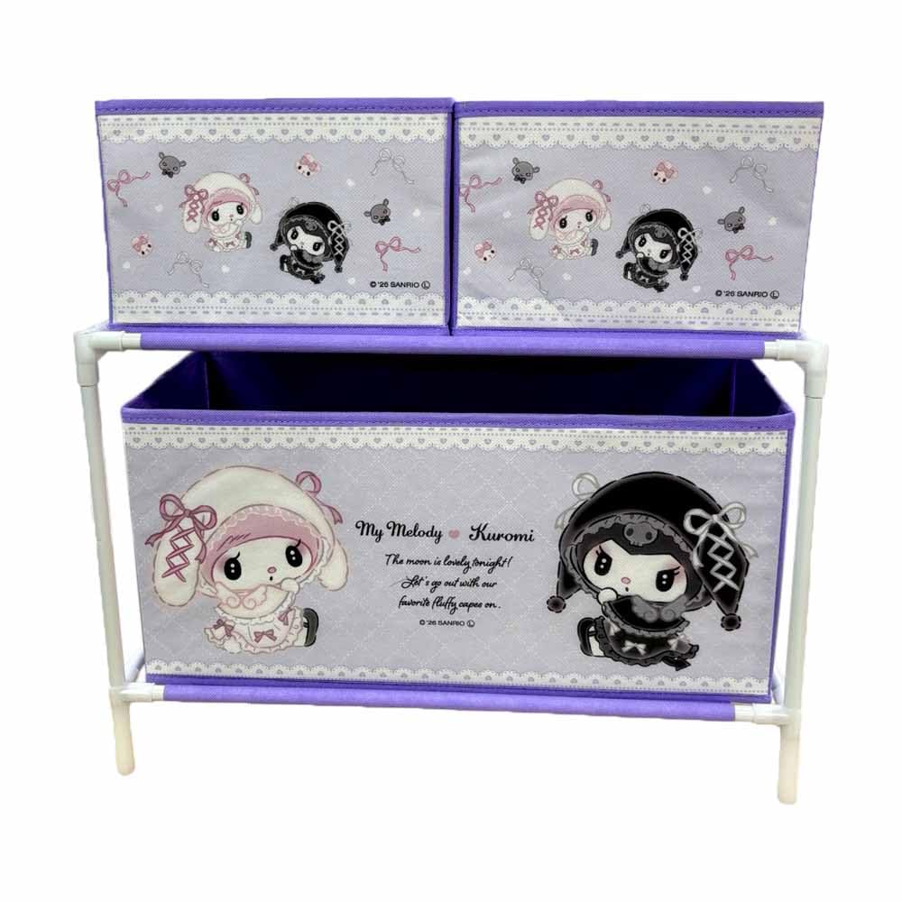 真夜中のメロクロ3BOX付き収納ケースとクロミルームライト Amazon.co.jp: マイメロ クロミ 月夜のメロクロ 3ボックス付き 収納