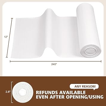 Shelf Liners for Kitchen Cabinets 12in x39FT, Non Adhesive Drawer Liner