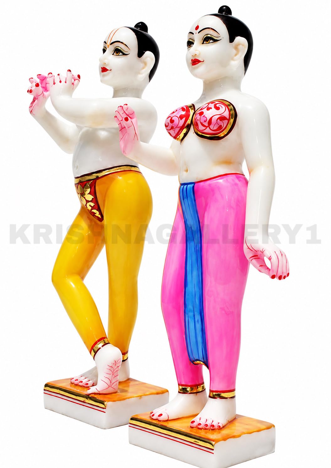 KRISHNAGALLERY1 Marble Dust Iskon Radha Krishan Murti Jugal Jodi Radhe Shyam Murti Statue Idol for Home Pooja Room Gifted Piece Janmashtami Idol 11.5 Inches 1