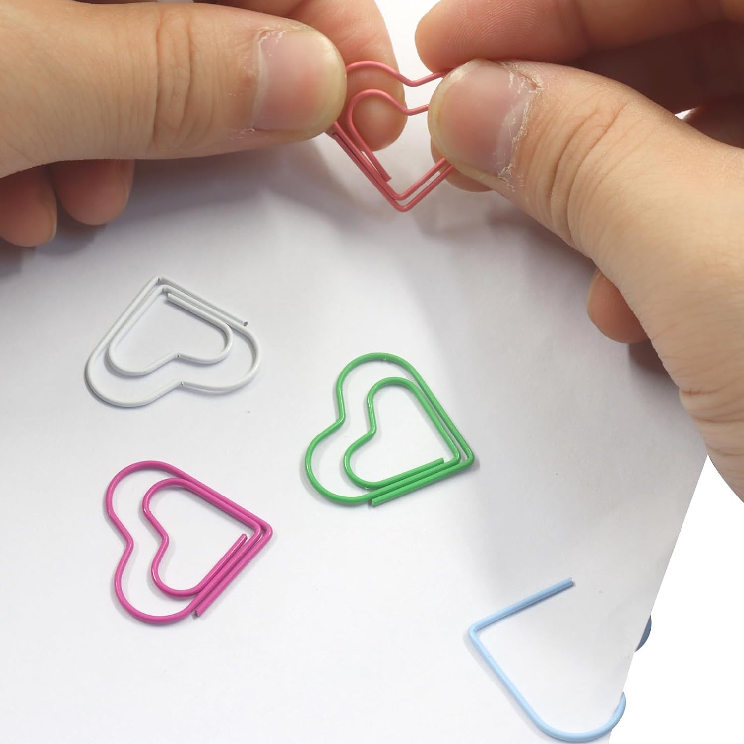 Heart Paper Clips, 5 Colors, 100Pcs image 4