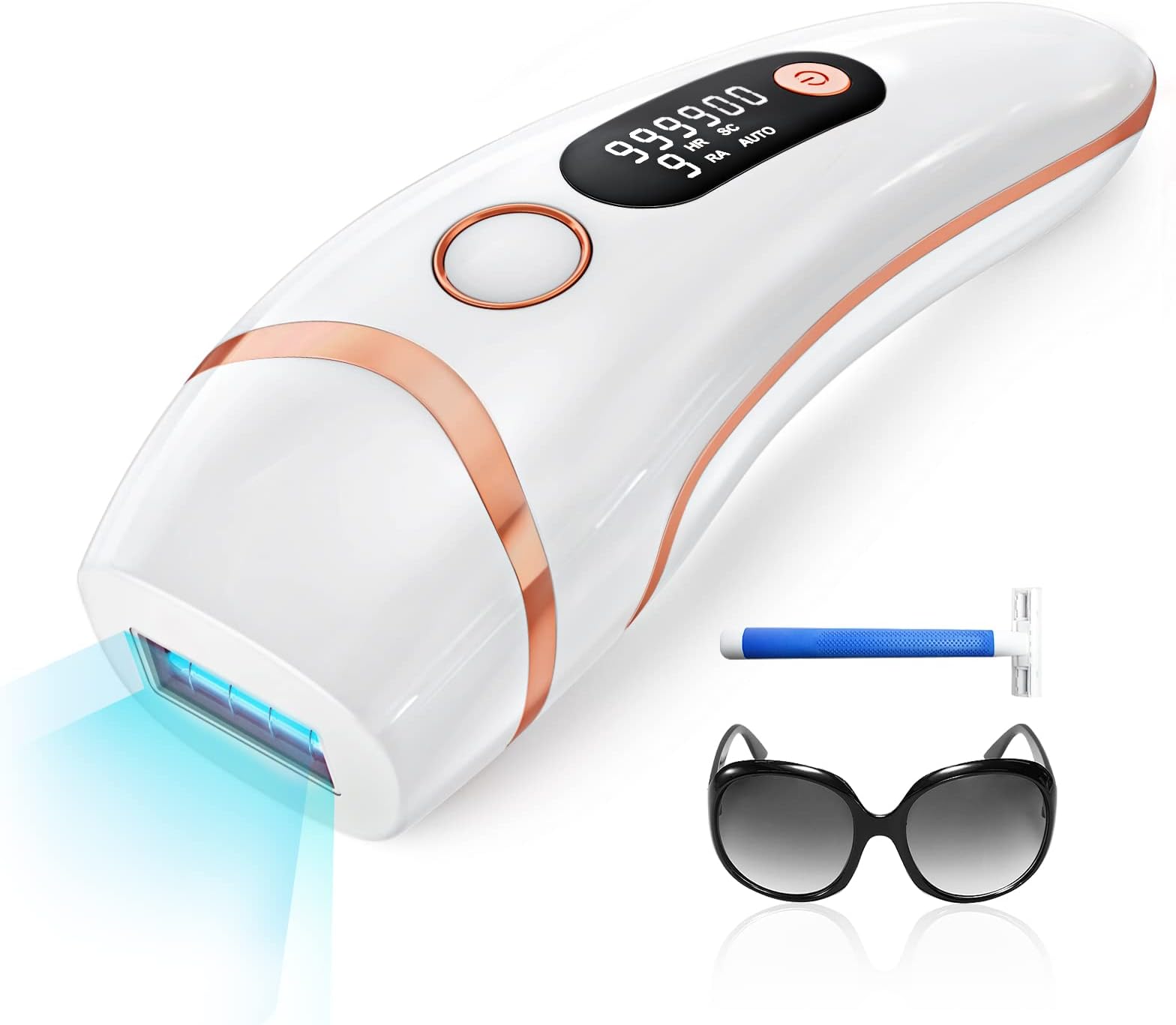 AMOTAOS Laser Hair Removal for Women & Men, Newest 3 in 1 IPL Hair Removal, 9 Energy Levels At Home Hair remover Device, 999,999 Flashes Permanent Hair removal for Whole Body, white-rose4