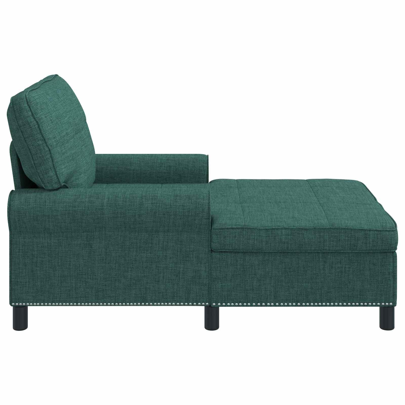 Tumbona con cojín (91 x 157 x 91 cm), color verde oscuro | Tejido transpirable, marco contrachapado, patas de plástico negro, cojín extraíble, comodidad duradera