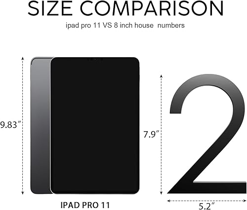 Miniatura 4 de Números de casa flotantes de 8 pulgadas, números de dirección para casas grandes, números de casa de metal negro moderno para exteriores, calle,