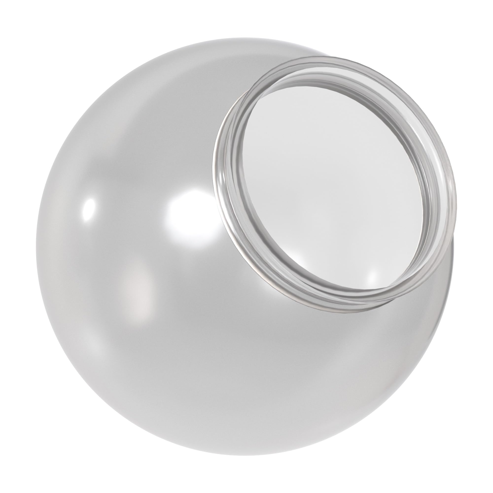 KASTLITE 6" Frosted Acrylic Lamp Post Globe, 3.14" Fitter Neck, USA Made