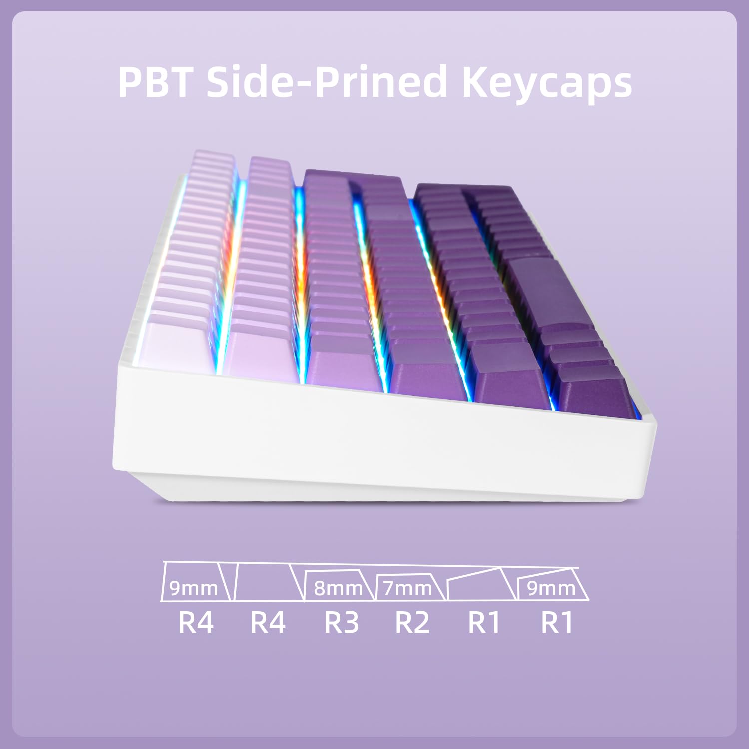 ZORNHER ZH100 Wireless Mechanical Gaming Keyboard,98% Purple Custom Creamy Keyboard with Number Pad, PBT Keycaps,Pre-lubed Linear Switches,Hot-Swappable,RGB Backlit,2.4GHz/USB-C/BT5.0