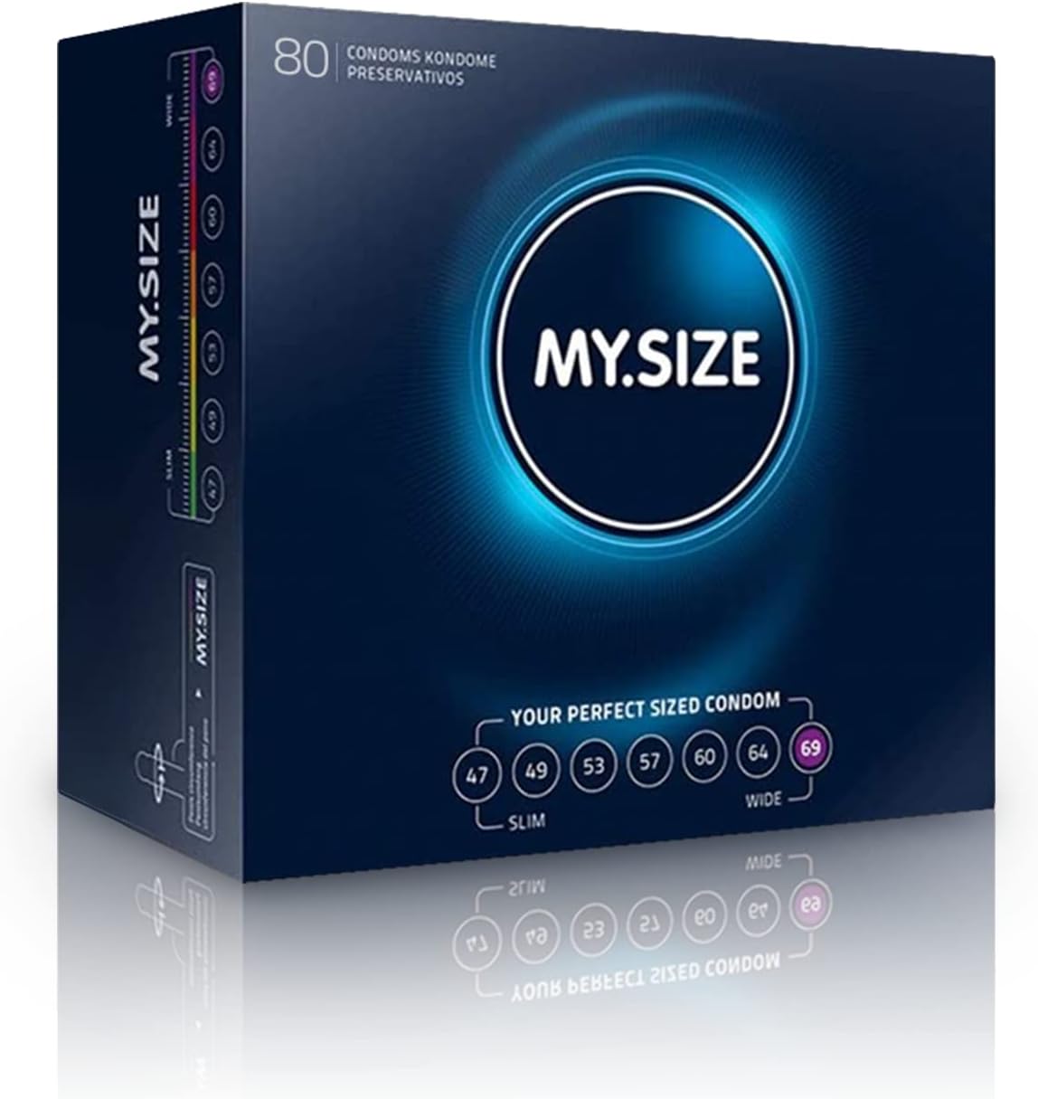 My Size Classic Condoms 7 I 69 mm Width I 80 Pieces Mega Pack I Premium Extra Thin I True to Touch Gossamer I 0.07 mm Wall Thickness I Vegan I for Men