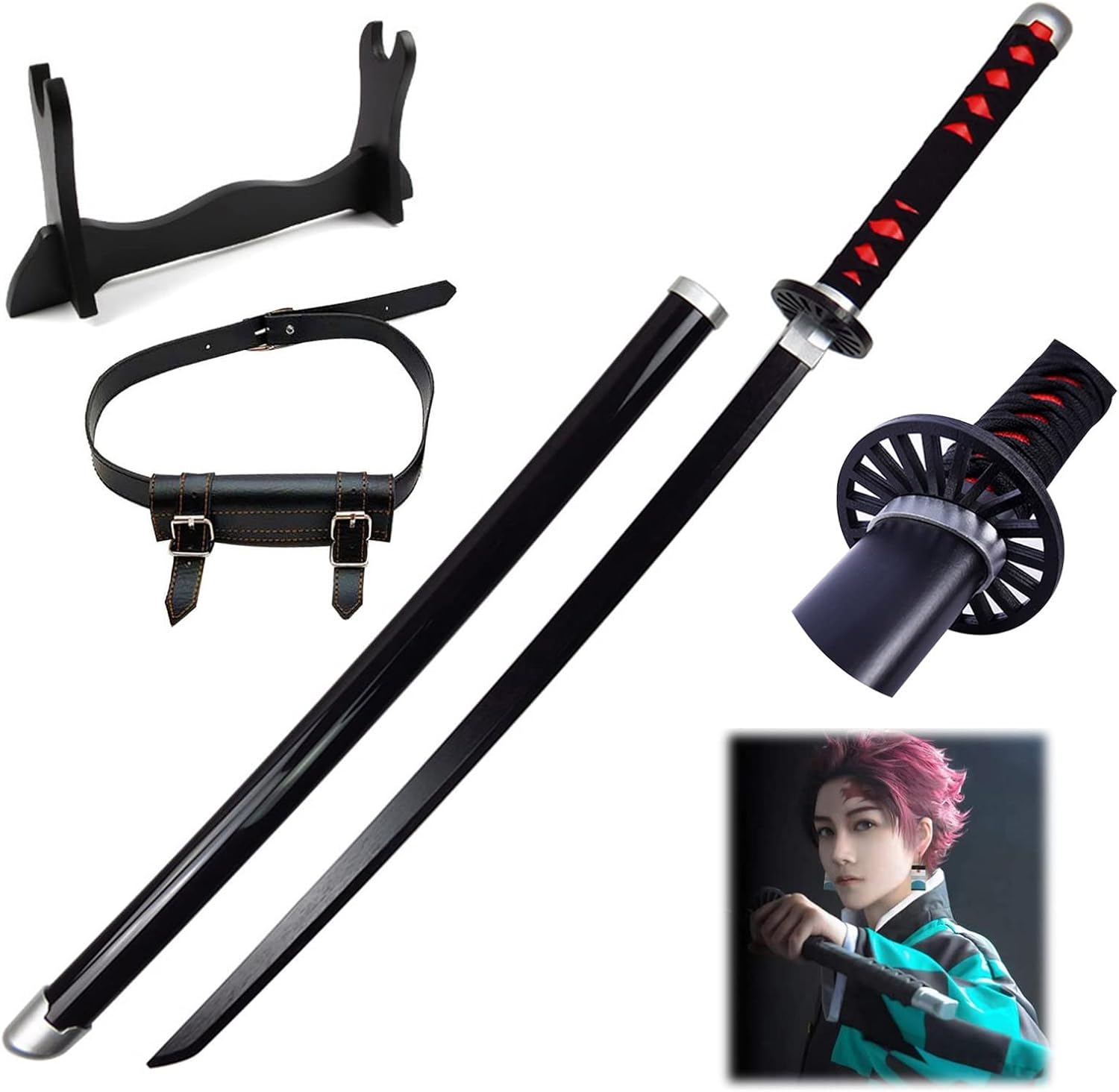 Uvency Cosplay Slayer Sword Tanjiro Wooden Sword Samurai Sword Toy with
