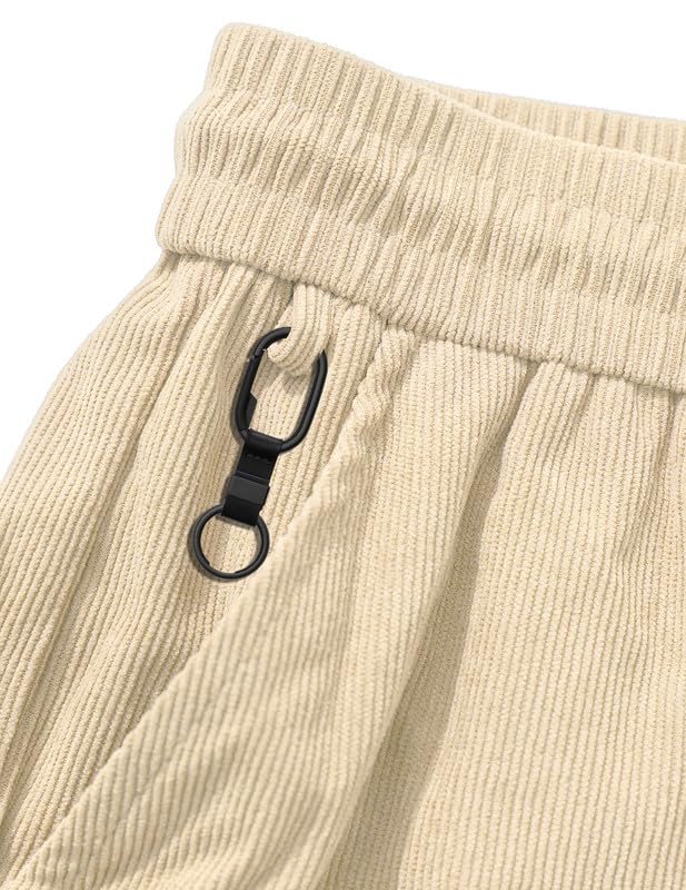 Pantalones Cortos Hombre Algodón Verano Cordón Elástico Casual Shorts con Bolsillos
