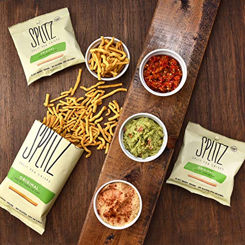 Splitz Split Pea Crisps (03 - Original (1.5Oz) 16Ct) Plant-Based, Organic, Non-Gmo, Vegan, Gluten-Free, Superfoods, Healthy Snack For Kids And Adults, High Protein, High Fiber, 110 Calories #TOP4