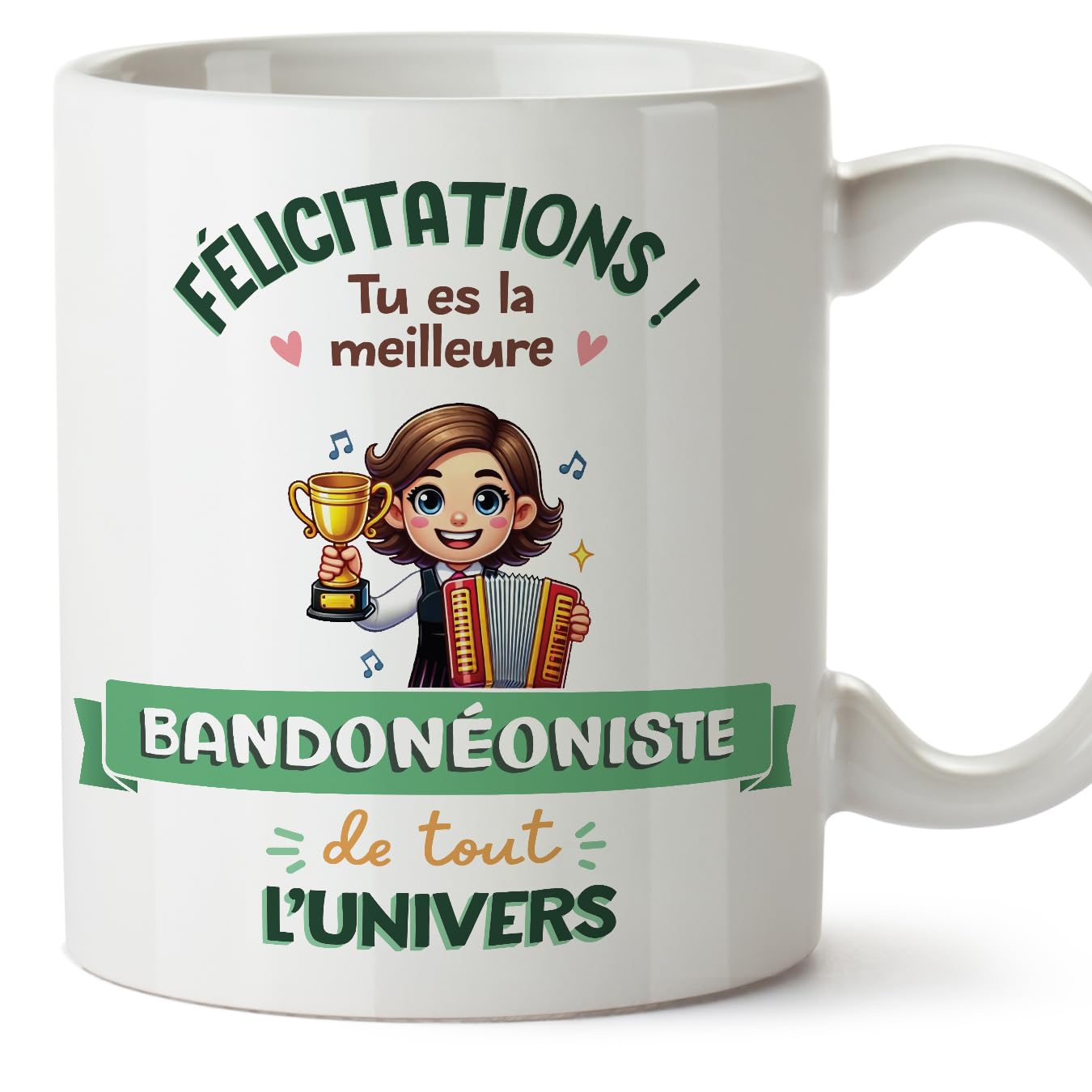 MUGFFINS BANDONEONIST Woman Mug - in French - Meilleur Univers Trophée - Funny Gift for Colleagues - Ceramic 11oz Mug — image 1