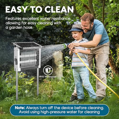 Image of Solar Bug Zapper Outdoor, Mosquito Zapper 4500V Cordless Waterproof | Auto On /Off, Portable Type-C & Solar Powered Bug Zapper, Electric Mosquito Trap Fly Zapper Killer for Patio Backyard Camping